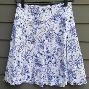 Clockhouse Blue and White Floral skirt size UK 10
